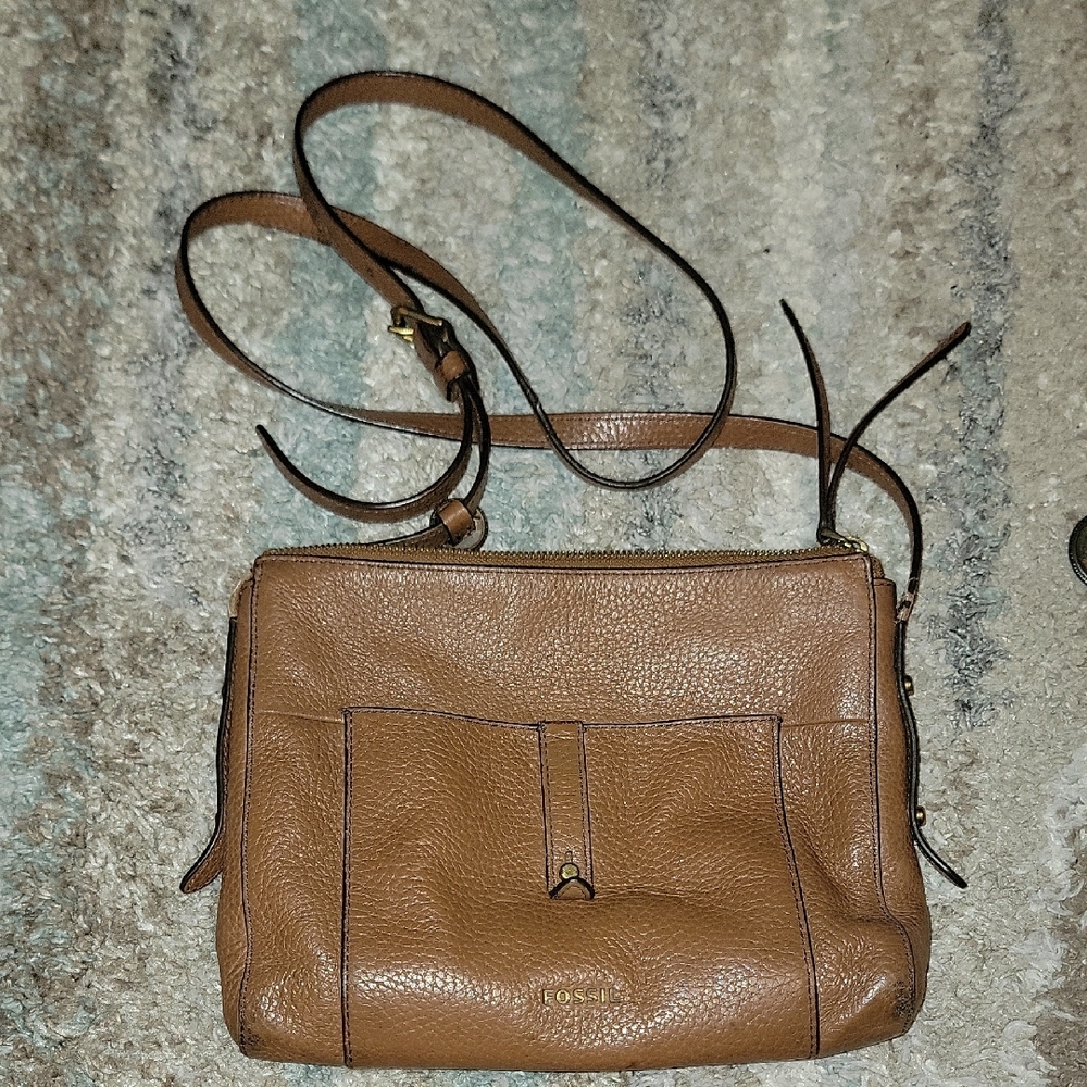 FOSSIL Tan Leather Crossbody Bag